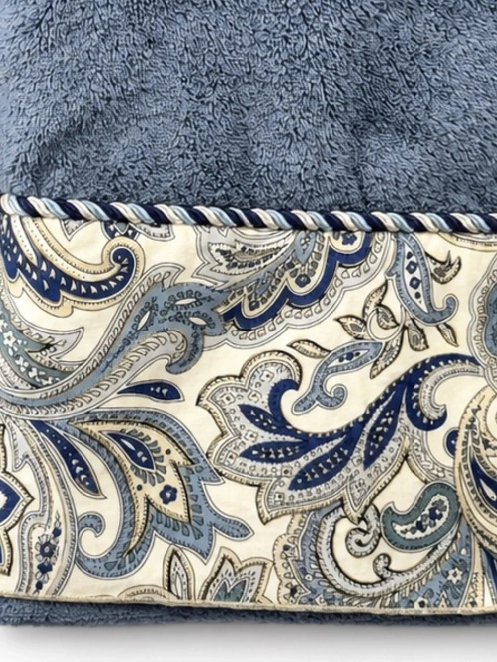 NEW Avanti Premier Egyptian Cotton Bath Towels Set of 2 Blue & Paisley 26x52